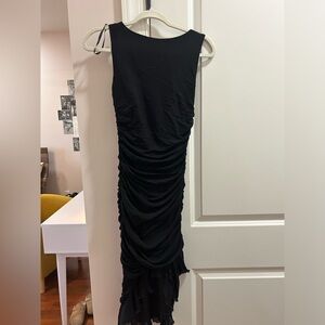 Small Windsor Black Ruched Midi Dress